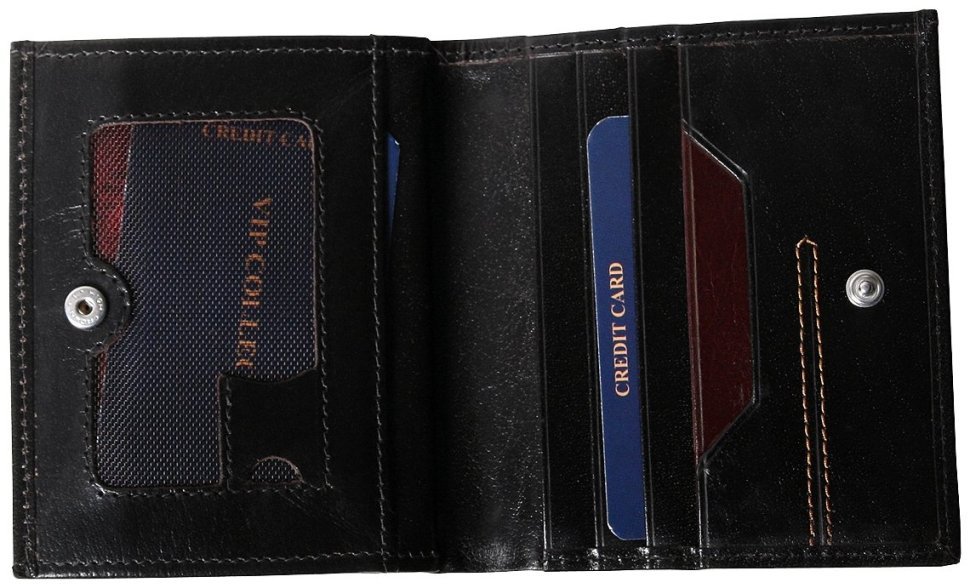 Жіночий гаманець London із натуральної шкіри чорного кольору Vip Collection 102509 modnotak фото №4