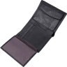 Мужское портмоне из зернистой кожи черного цвета с коричневой строчкой - Vintage (2414598) - 6
