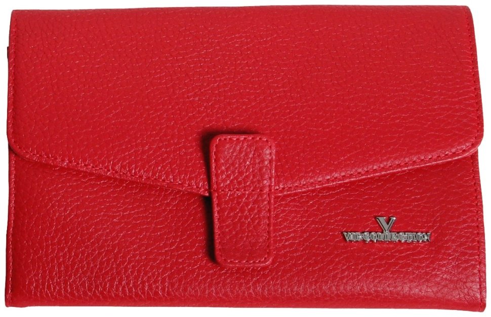Червоний шкіряний тревел гаманець з фіксацією на кнопку Vip Collection 102609 фото №1 Червоний шкіряний тревел гаманець з фіксацією на кнопку Vip Collection 102609 modnotak фото №1