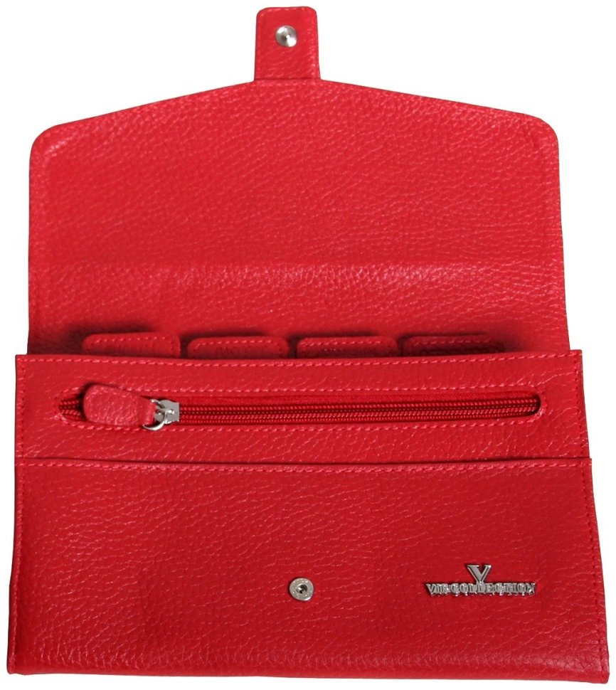 Червоний шкіряний тревел гаманець з фіксацією на кнопку Vip Collection 102609 фото №3 Червоний шкіряний тревел гаманець з фіксацією на кнопку Vip Collection 102609 modnotak фото №3