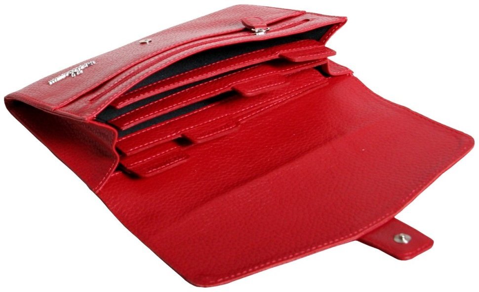 Червоний шкіряний тревел гаманець з фіксацією на кнопку Vip Collection 102609 фото №4 Червоний шкіряний тревел гаманець з фіксацією на кнопку Vip Collection 102609 modnotak фото №4