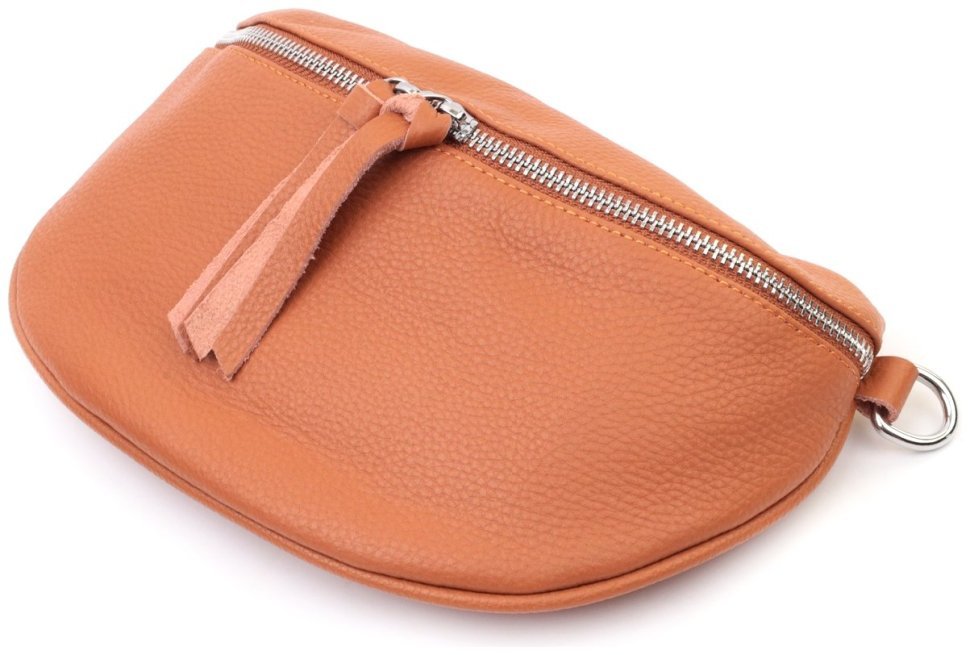 Стильная женская кожаная сумка через плечо с мини-кошельком Vintage 22665 Рыжая modnotak фото №6