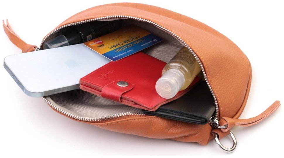 Стильная женская кожаная сумка через плечо с мини-кошельком Vintage 22665 Рыжая modnotak фото №9