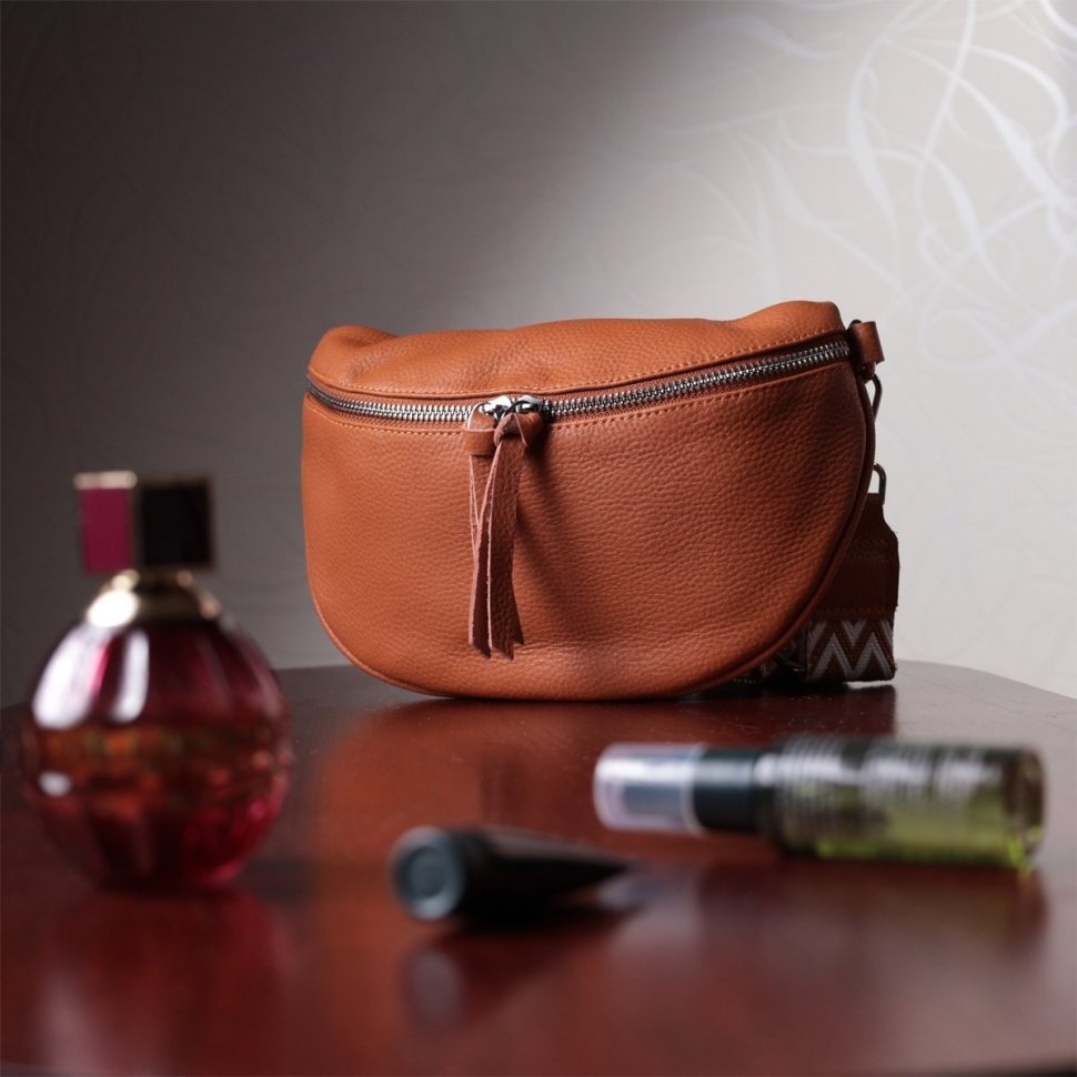 Стильная женская кожаная сумка через плечо с мини-кошельком Vintage 22665 Рыжая modnotak фото №10