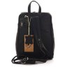 Стильный женский черный рюкзак из гладкой кожи на змейке HILL BURRY (19927) - 2