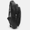 Мужской кожаный слинг-рюкзак черного цвета с одной лямкой через плечо Keizer (22089) - 3