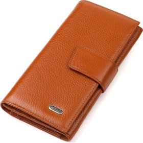 Практичный вертикальный мужской бумажник из натуральной кожи флотар коричневого цвета CANPELLINI (2421845)