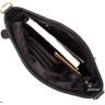 Женская черная вертикальная сумка через плечо из натуральной кожи Vintage (20415) - 3