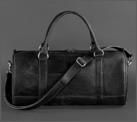 Мужской саквояж черного цвета из винтажной кожи BlankNote Harper (12709)