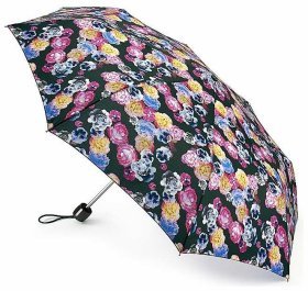 Зонт женский Fulton Minilite-2 L354 Neon Garden (Складной, механика, черного цвета с принтом неоновых цветов) 93909