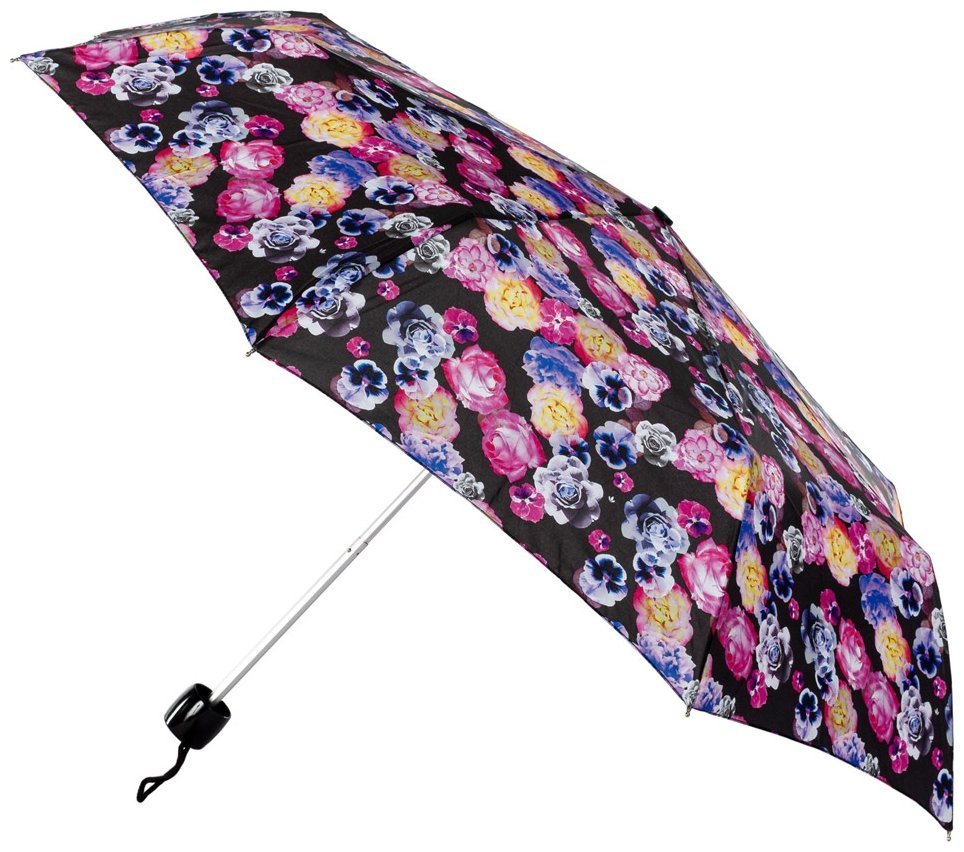 Зонт женский Fulton Minilite-2 L354 Neon Garden (Складной, механика, черного цвета с принтом неоновых цветов) 93909 modnotak фото №7