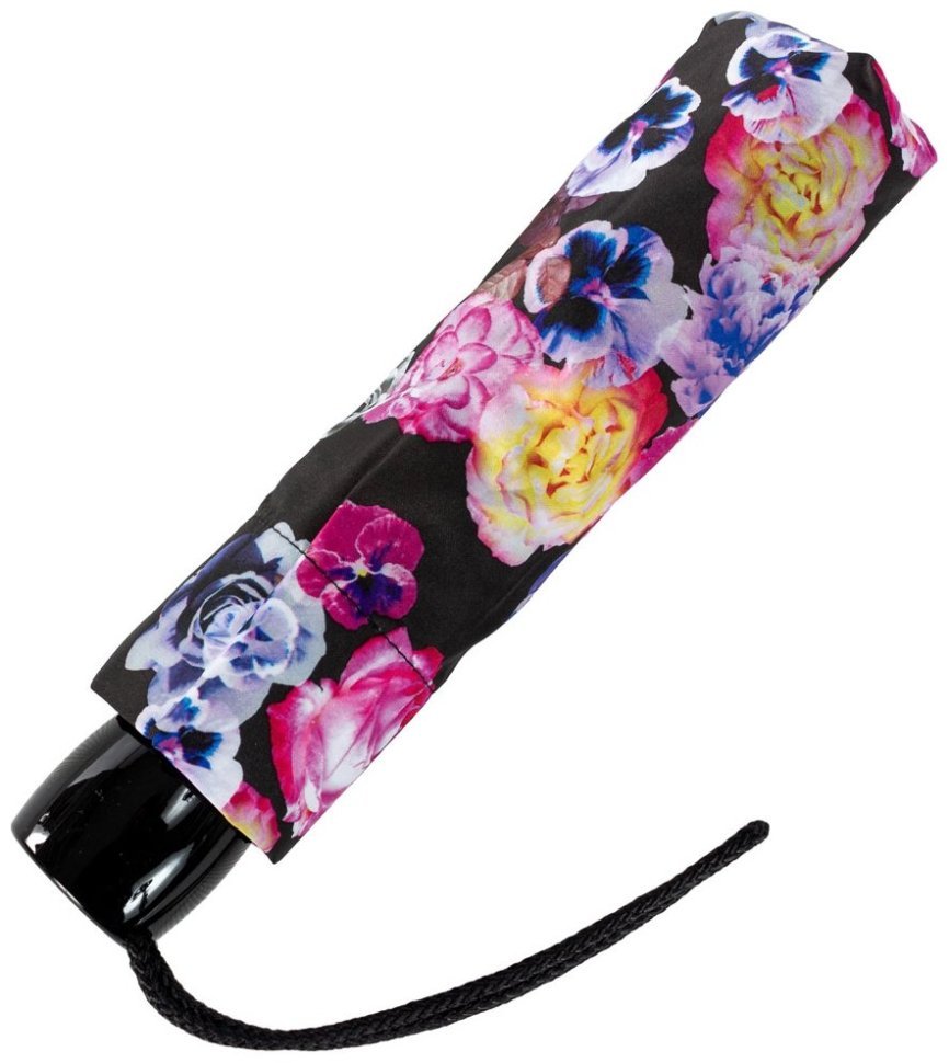 Зонт женский Fulton Minilite-2 L354 Neon Garden (Складной, механика, черного цвета с принтом неоновых цветов) 93909 modnotak фото №8