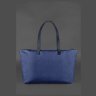 Горизонтальна сумка темно-синього кольору з натуральної шкіри BlankNote Пазл Xl (12781) - 5