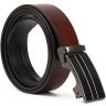 Кожаный мужской ремень коричневого цвета с черной автоматической пряжкой Vintage 2420210 - 3