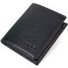 Маленьке чоловіче портмоне із фактурної шкіри чорного кольору без застібки BOND (2421992) - 1
