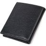 Маленькое мужское портмоне из фактурной кожи черного цвета без застежки BOND (2421992) - 2