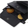 Маленькое мужское портмоне из фактурной кожи черного цвета без застежки BOND (2421992) - 5