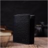Маленькое мужское портмоне из фактурной кожи черного цвета без застежки BOND (2421992) - 6