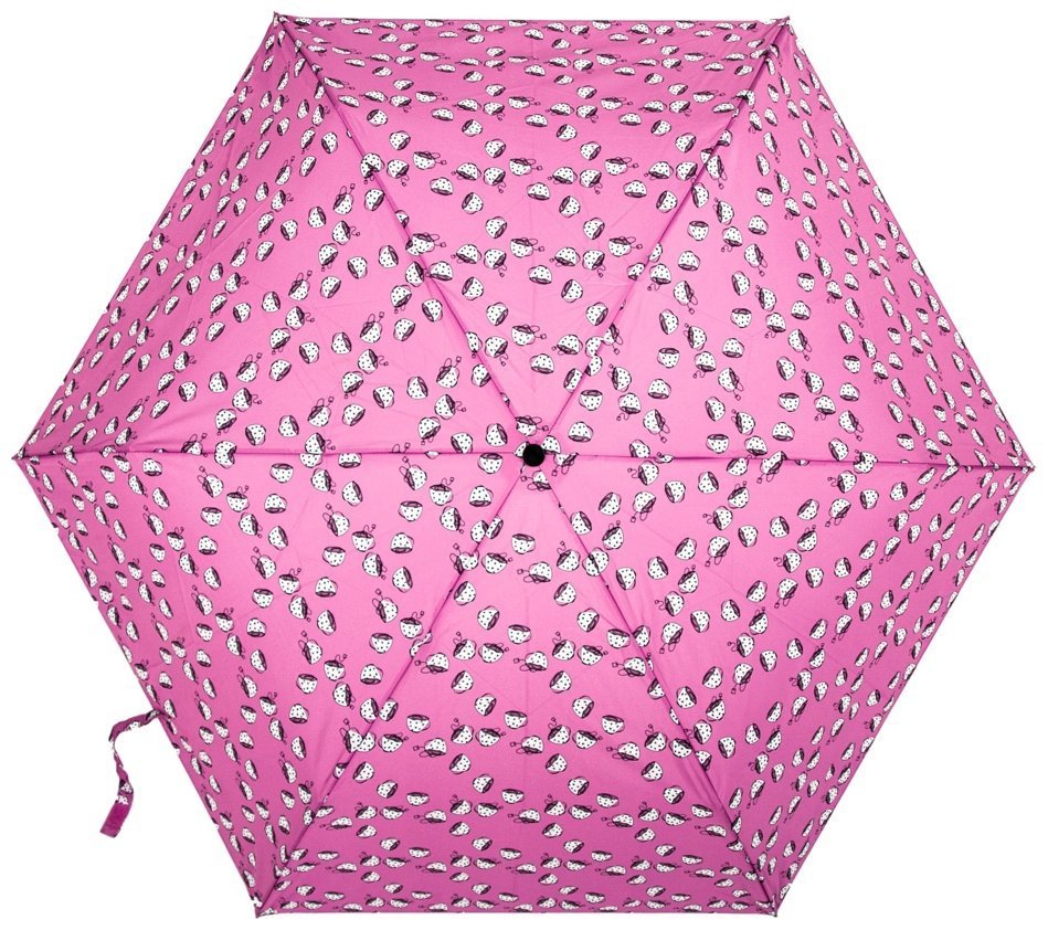 Зонт женский Fulton L553-040980 Superslim-2 Tea Lover (Круглый купол, розовый с принтом чашечек чая) 94209 modnotak фото №2