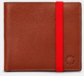 Портмоне мужское кожаное коричневое с застежкой резинка Yoshi Elastic 94409