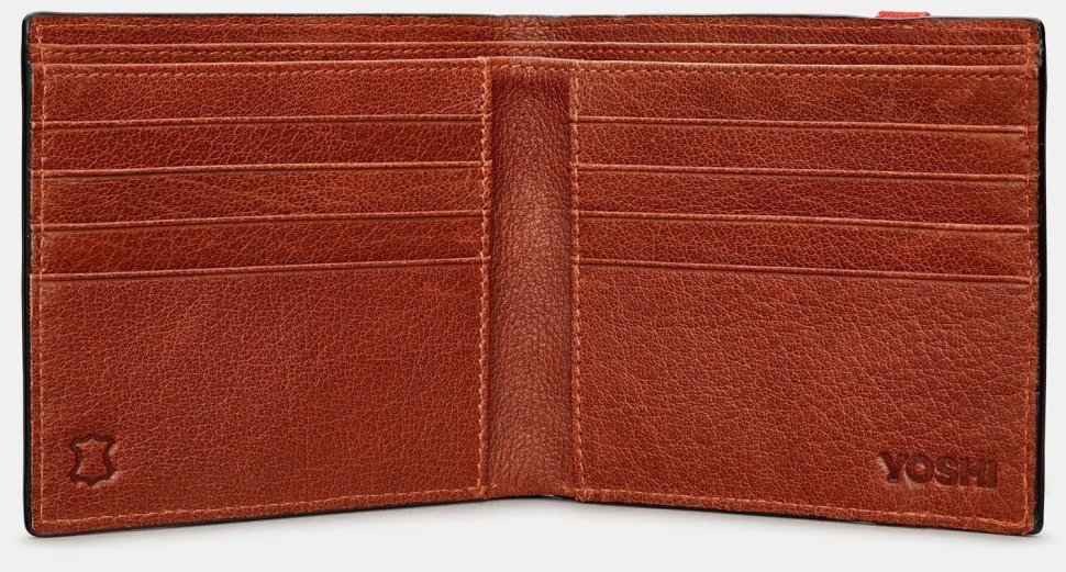 Портмоне мужское кожаное коричневое с застежкой резинка Yoshi Elastic 94409 фото №2 Портмоне мужское кожаное коричневое с застежкой резинка Yoshi Elastic 94409 modnotak фото №2
