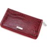 Великий гаманець червоного кольору з натуральної шкіри на блискавці KARYA (1072-08) - 4