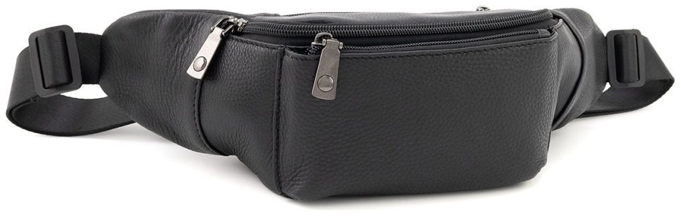 Мужская кожаная сумка на пояс H.T Leather 94509 (Черная) modnotak фото №1