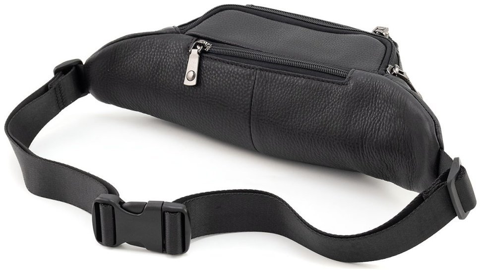 Мужская кожаная сумка на пояс H.T Leather 94509 (Черная) modnotak фото №3
