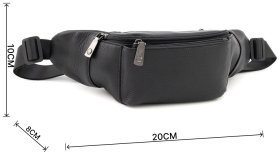 Мужская кожаная сумка на пояс H.T Leather 94509 (Черная)