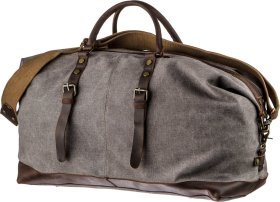Світло-сіра містка дорожня сумка canvas Vintage (20131)