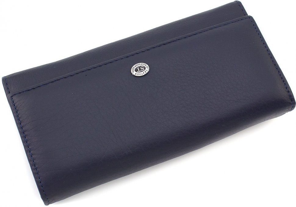 Жіночий великий гаманець темно-синього кольору з м'якої шкіри ST Leather (19089)