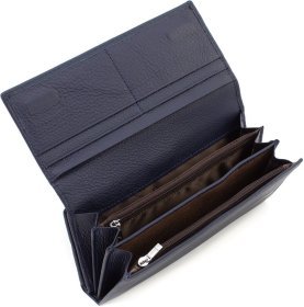 Женский крупный кошелек темно-синего цвета из мягкой кожи ST Leather (19089)