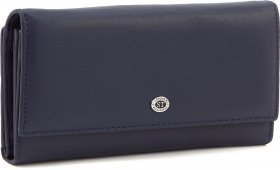Женский крупный кошелек темно-синего цвета из мягкой кожи ST Leather (19089)