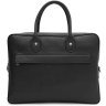 Чоловіча шкіряна солідна сумка чорного кольору з відділенням під ноутбук Borsa Leather 64909 - 1