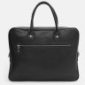 Чоловіча шкіряна солідна сумка чорного кольору з відділенням під ноутбук Borsa Leather 64909 - 3