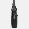 Чоловіча шкіряна солідна сумка чорного кольору з відділенням під ноутбук Borsa Leather 64909 - 4