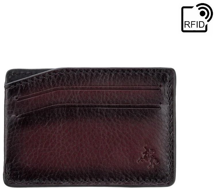 Кожаный картхолдер на 4 отделения Visconti MT86 94909 бордового цвета фото №1 Кожаный картхолдер на 4 отделения Visconti MT86 94909 бордового цвета modnotak фото №1