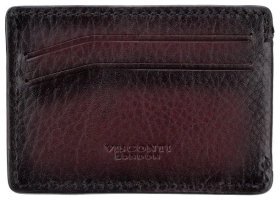 Кожаный картхолдер на 4 отделения Visconti MT86 94909 бордового цвета