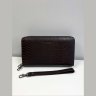 Коричневий чоловічий гаманець-клатч на дві блискавки з натуральної шкіри високої якості Marco Coverna (32107) - 14