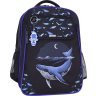 Шкільний рюкзак із чорного текстилю з принтом кита Bagland (55609) - 1