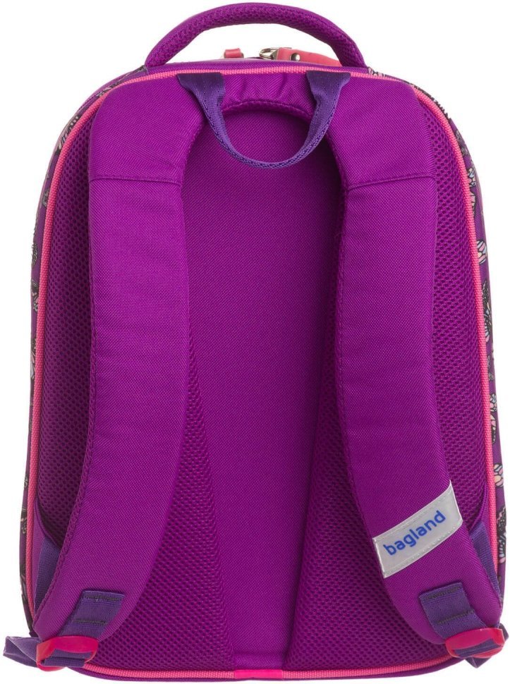 Фиолетовый детский рюкзак для девочек из текстиля с мопсом Bagland (55709)