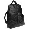 Женский черный рюкзак-сумка из мягкой кожи с декором под рептилию Keizer (19294) - 2