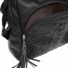 Жіночий чорний рюкзак-сумка з м'якої шкіри з декором під рептилію Keizer (19294) - 6