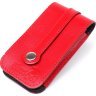 Компактна жіноча шкіряна ключниця червоного кольору з хлястиком SHVIGEL (2413987) - 1