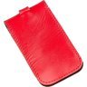 Компактна жіноча шкіряна ключниця червоного кольору з хлястиком SHVIGEL (2413987) - 2