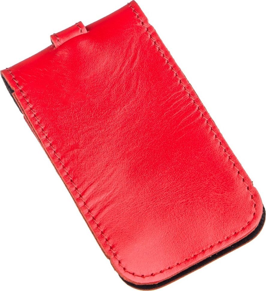 Компактная женская кожаная ключница красного цвета с хлястиком SHVIGEL (2413987)