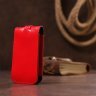 Компактная женская кожаная ключница красного цвета с хлястиком SHVIGEL (2413987) - 7