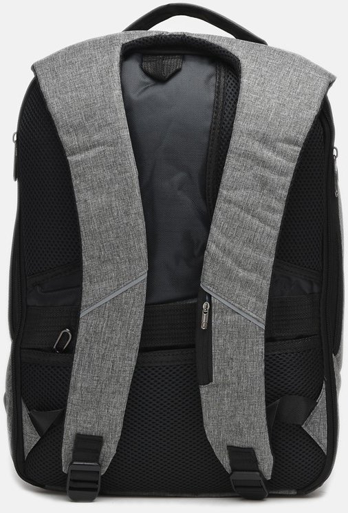 Мужской рюкзак под ноутбук из полиэстера серого цвета Monsen (56909)