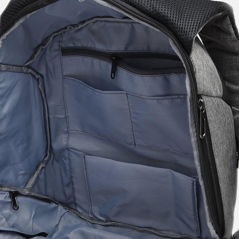Мужской рюкзак под ноутбук из полиэстера серого цвета Monsen (56909)
