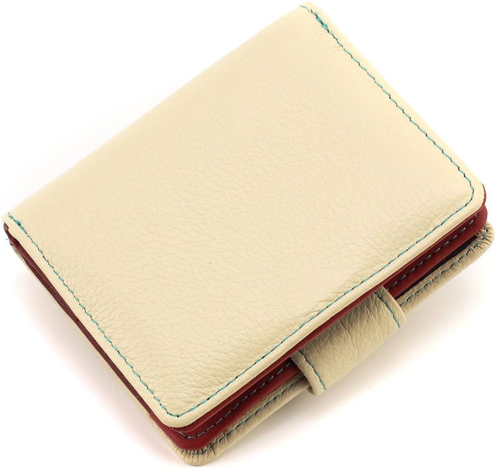 Женский кошелек из натуральной кожи молочного цвета под документы ST Leather 1767309